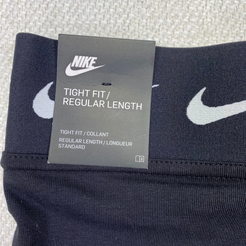 Nike Sportswear Club High Waisted Leggings Womens Small Black Swoosh CJ1984-010